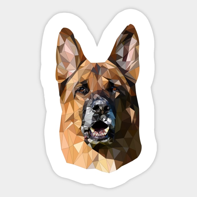 Low Poly Dog German Shepherd Pet Art Style Sticker by Monstershirts